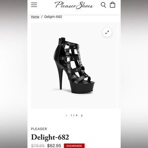 Pleaser Black Cage Platform Heels